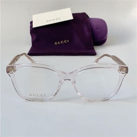 gucci pink frame glasses|Gucci pink clear glasses.